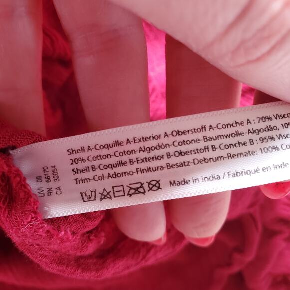 Free People FP One Maxi Adella Dress Womens Small Red Lace Boho Ruffle Hem - Picture 8 of 10